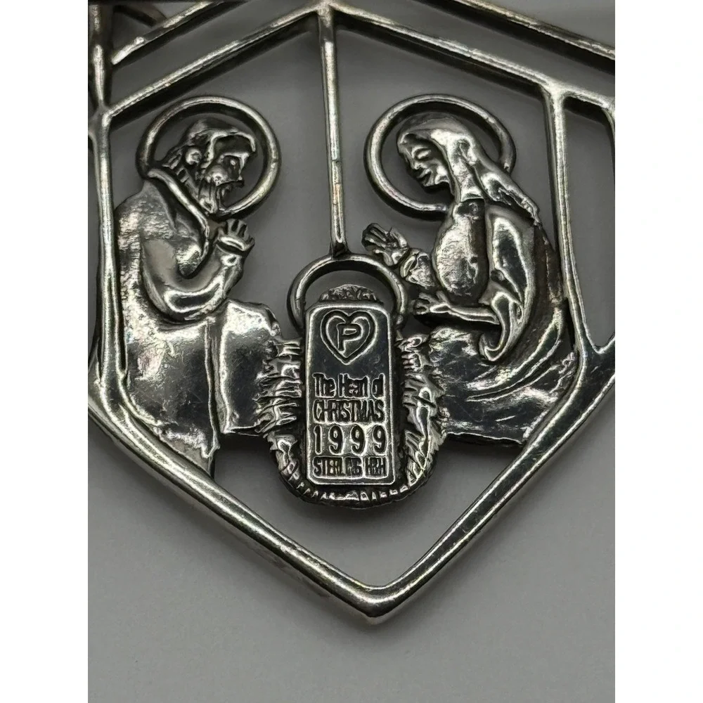 Hand & Hammer Peggy Hart Christmas Sterling Silver Nativity Brooch Pendant